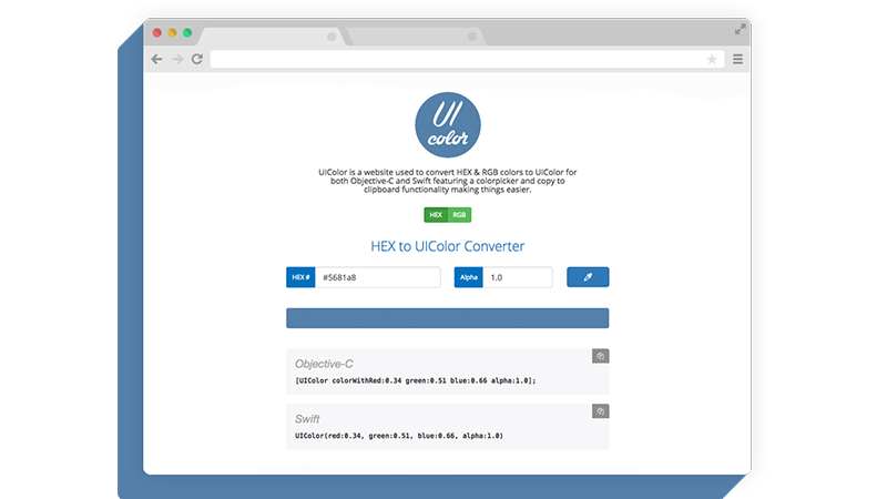 UIColor.xyz - Converting HEX & RGB colours to UIColor